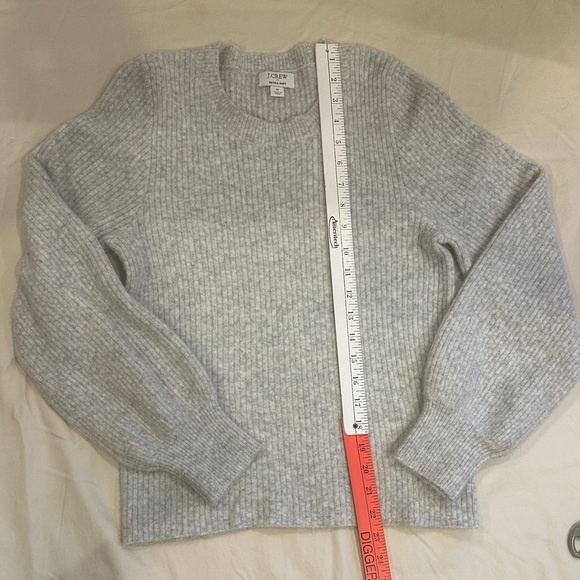 J. Crew Light Gray Ribbed Sweater - Picture 3 of 4
